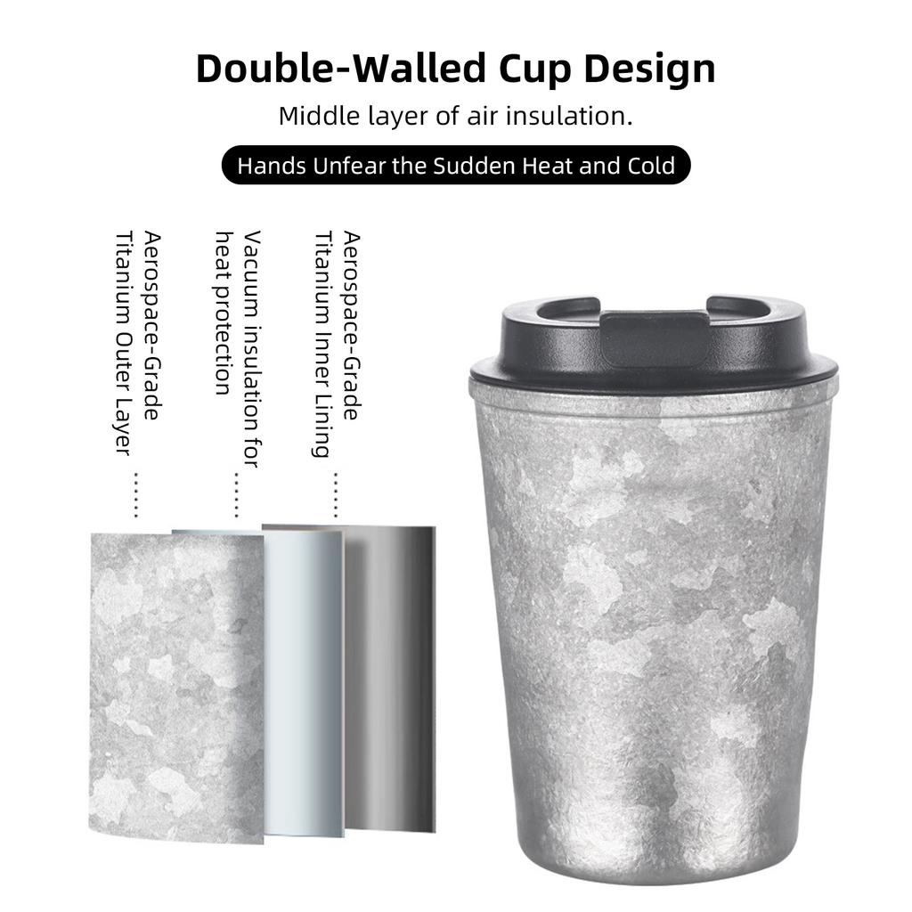 Titanium Insulated Travel Coffee Mug 400ml Double Walled Coffee Mug Insulated Coffee Mug With Lid