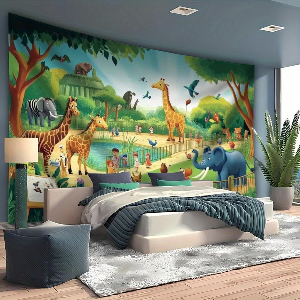 2D plane 1 piece of zoo exploration background suitable for birthdays and anniversary celebrations