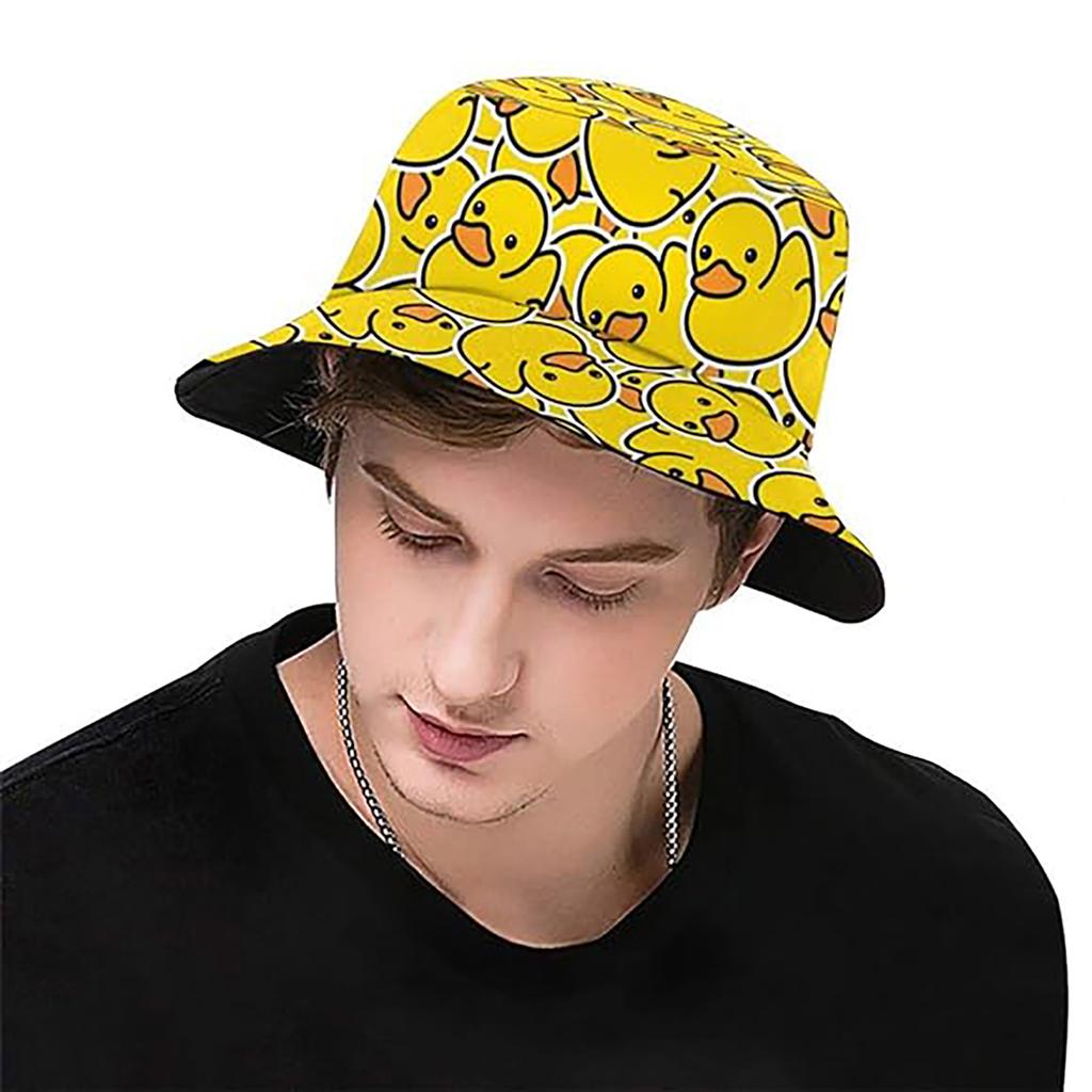 Cartoon Duck Bucket Hats Women Men Summer Cute Cartoon Animal Printing Fisherman