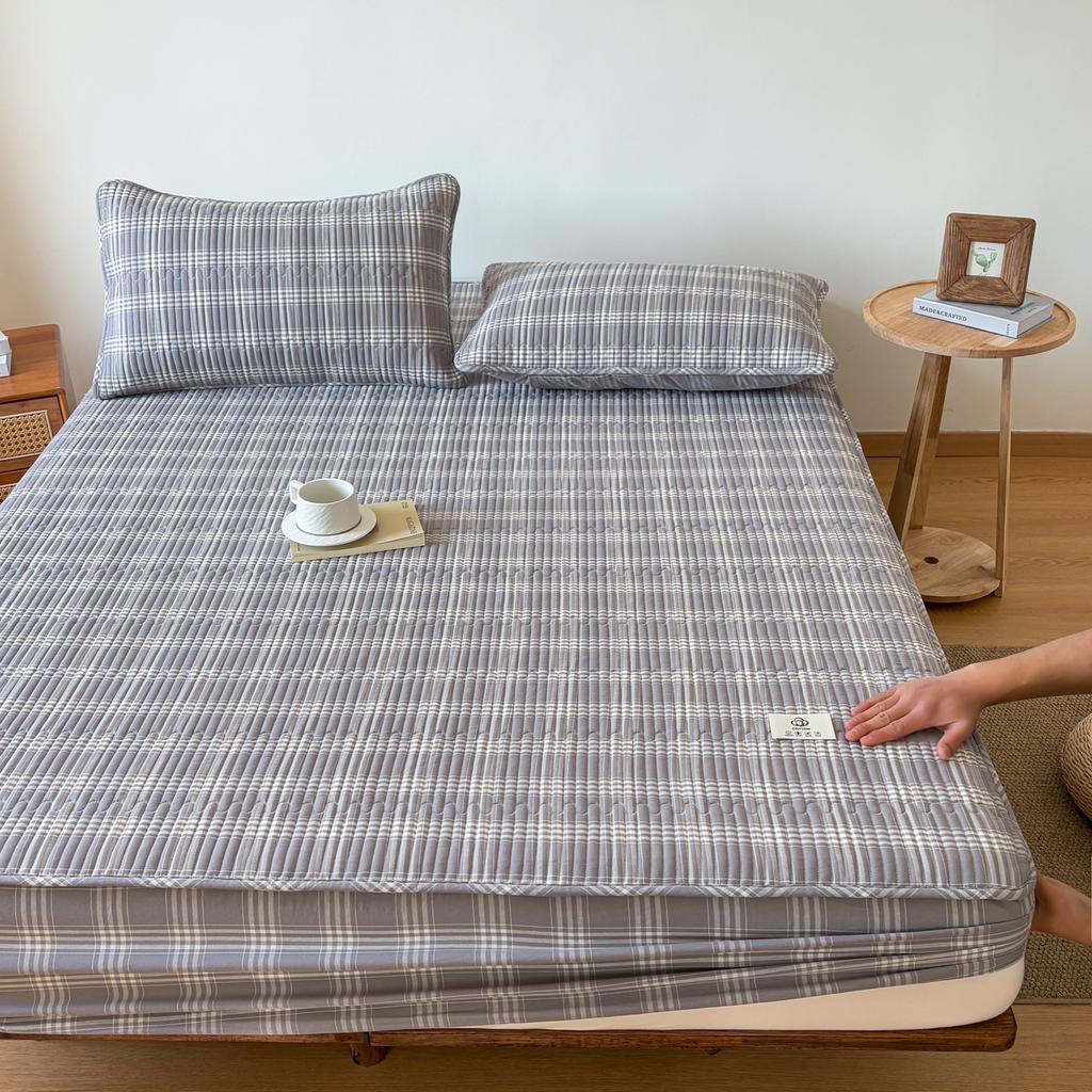 Sleeping grid all cotton color woven washed cotton grid sandwiched cotton bedding sheet