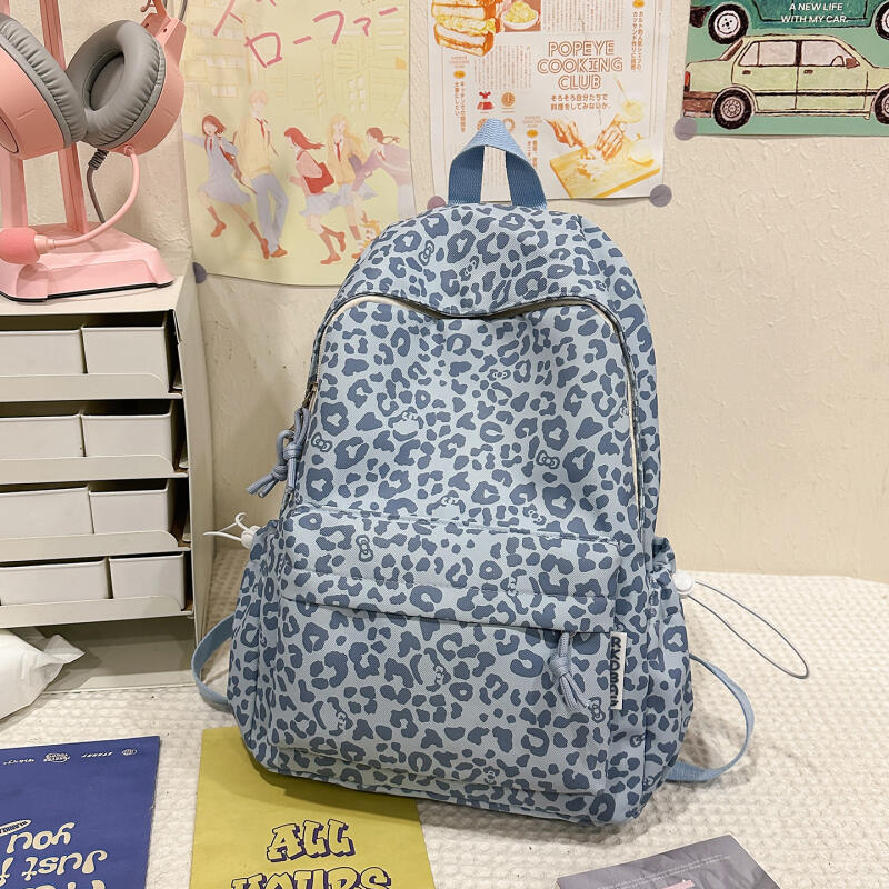 Rucksack mit Leopardenmuster, große Kapazität, Reiserucksack, Schultasche für Mittelschüler