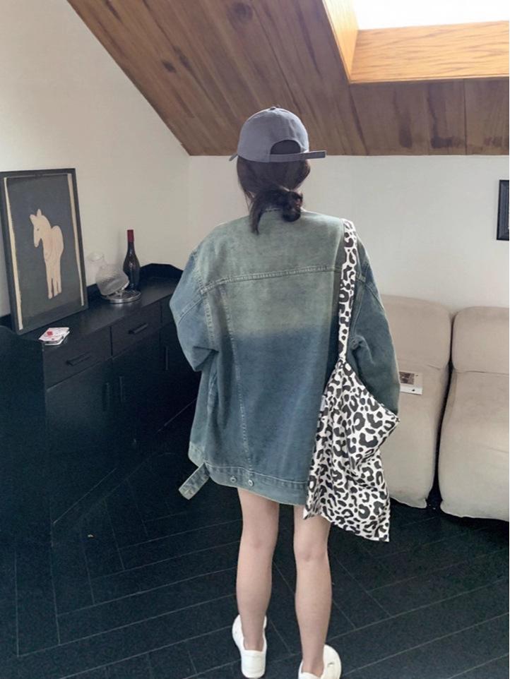 Damen 2025 Distressed Denimjacke - Amerikanischer Retro-Stil für Frühling & Herbst