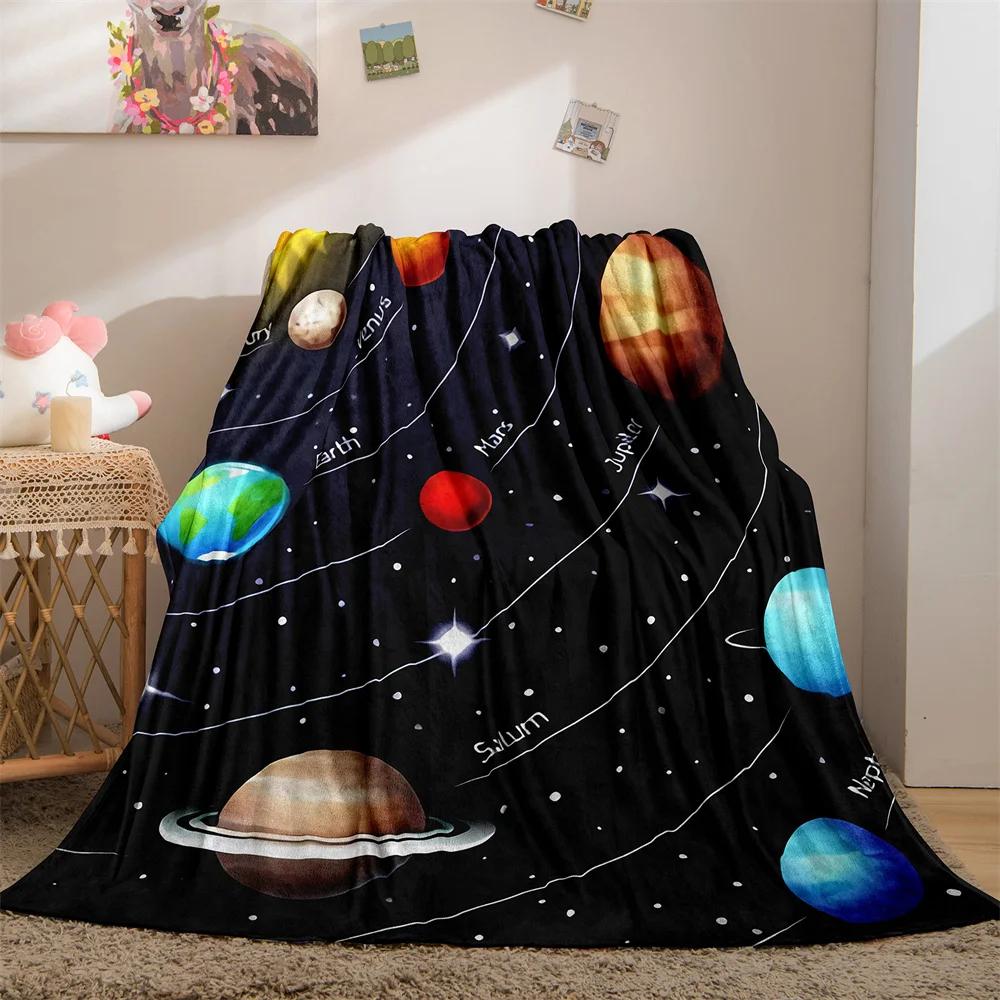 Galaxy Blanket Star Throws Planet Space Gift for Boy Girl Colorful Soft Lightweight Flannel Fleece Blankets Purple for Bed Couch