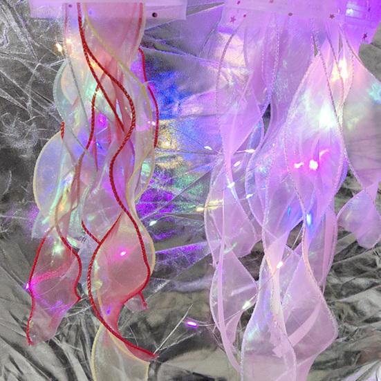 Yard Lantern Interesting Elegant Gauze Colorful Lights High Brightness Multifunction Decorate Lightweight Jellyfish Pendant Light Outdoor Supplies