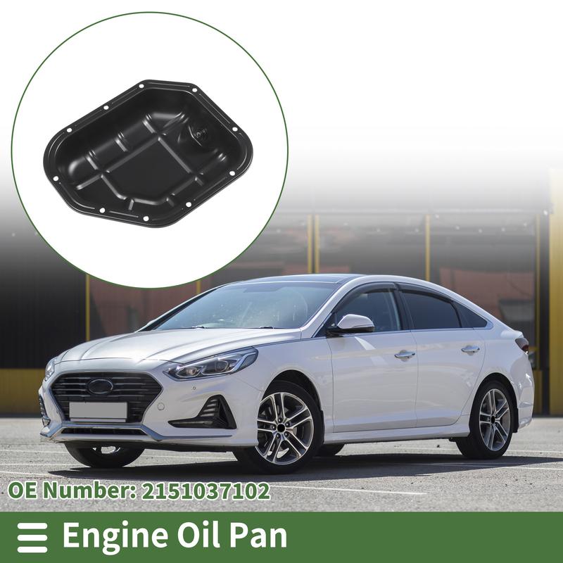 UXCELL 1 Pc No.2151037102 Engine Oil Pan for Hyundai Sonata 2002-2005 Iron Black