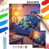 Monsters Inc Sulley Paint by Number Art Kit Handmade Diy Gifts Home Decorations
