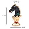 Blucome Horse Chess Brooches For Women Unisex Black Enamel Animal Figure Party Casual Brooch Pin Gifts