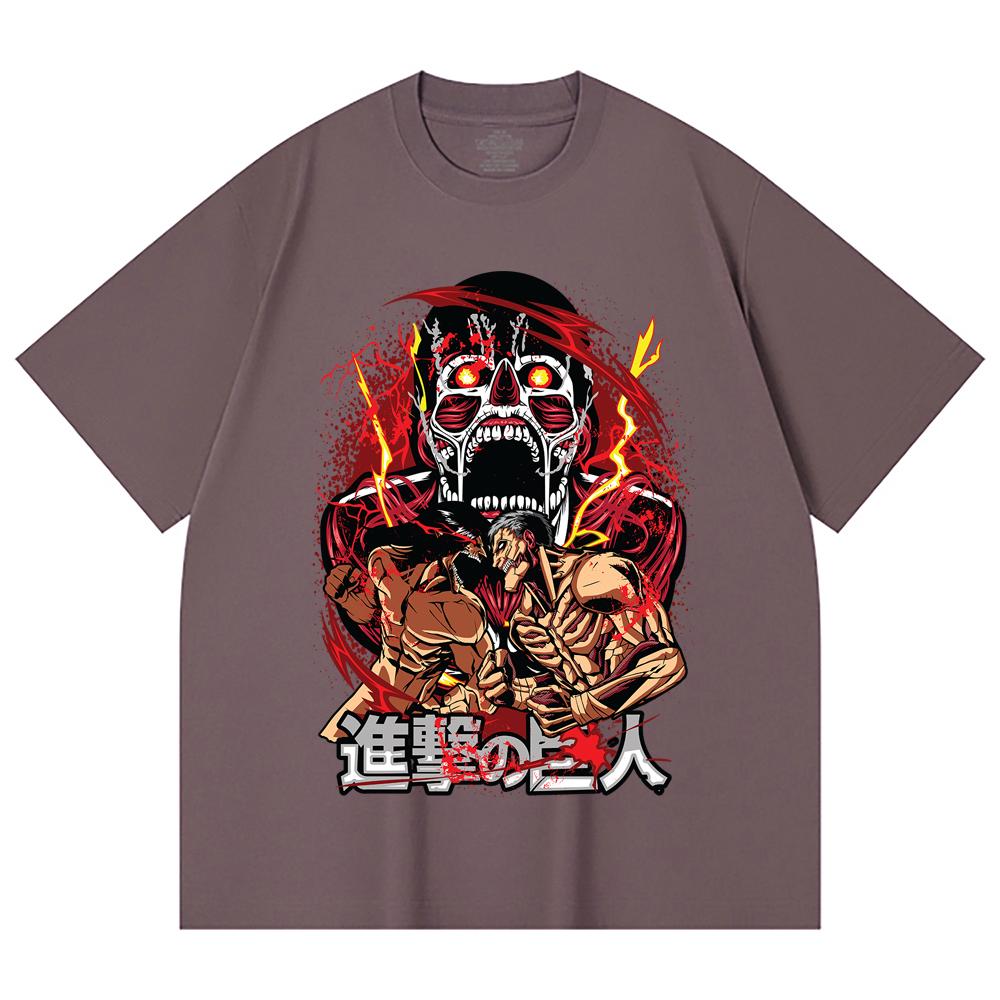 230 Gsm 100% Cotton Attack on Titan V8 Print Unisex Heavy Cotton T Shirt