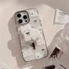 Cute Cartoon Cat Transparent Magnetic Holder Phone Case  For iPhone17 16 15 14 13 12 Pro Max Wireless Charging Back Cover