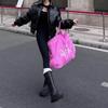 2025 autumn European and American fashion hand bag portable shoulder tote bag pink embroidered plush hand bag