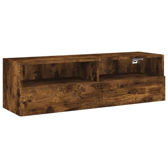 VidaXL Meuble TV mural chêne fumé 100x30x30 cm bois d'ingénierie 836890