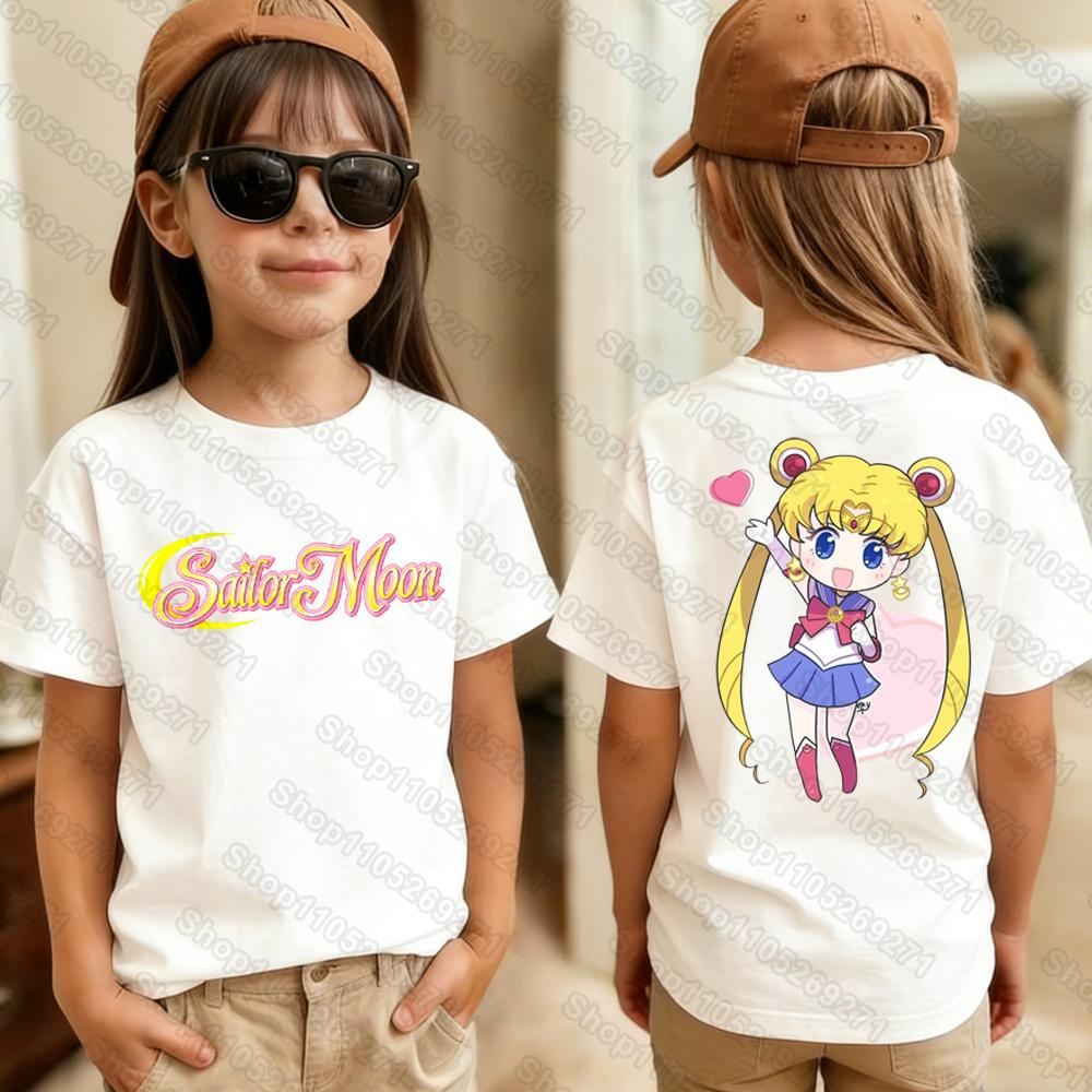 Sailor Moon Retro 90s Anime Graphic TShirt Summer Women Girls Kids Tee Streetwear Casual Trend Short Sleeve Hop Tops Clothing
