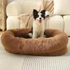 Round Plush Pet Bed for Dogs Cats Fluffy Warm Soft Circle Cushion Mat Detachable Washable Dog Sofa for Kennel Cozy Sleeping Mattress
