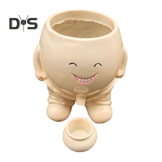 Smiling Face Planter Pot Resin Cartoon Head Flowerpot Indoor Outdoor Cactus Succulent Plants Container Home Balcony Garden Decoration