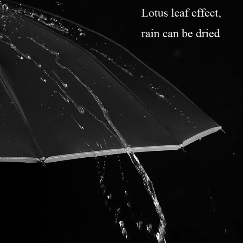 Automatischer Regenschirm Super Groß Damen Herren Luxus Business Winddichte Schirme Regen Reflektierender Streifen Sonnenschirm