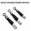 20Pcs Quick-Change Feeder Swivels For Carp Fishing - Fishing Tackle Connector With Swivel Snaps Fishing Accessories For Method