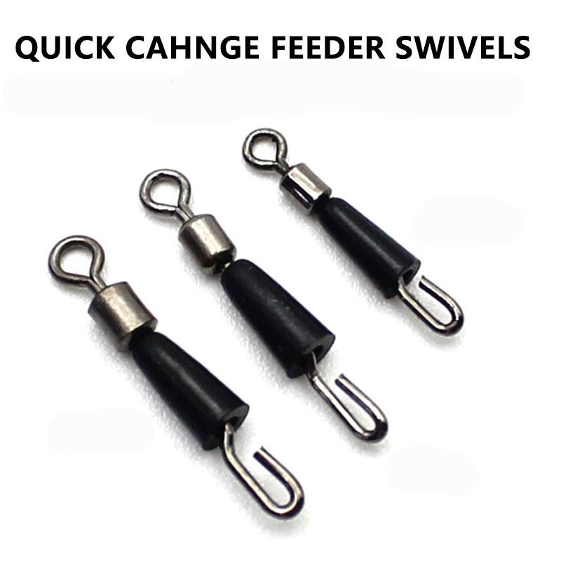 20Pcs Quick-Change Feeder Swivels For Carp Fishing - Fishing Tackle Connector With Swivel Snaps Fishing Accessories For Method