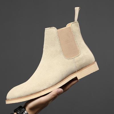 New Shoes for Men Genuine Leather Casual Shoes  Fashion Pointed Toe High Tops Dress Shoes Spring Autumn Classical Chelsea Boots