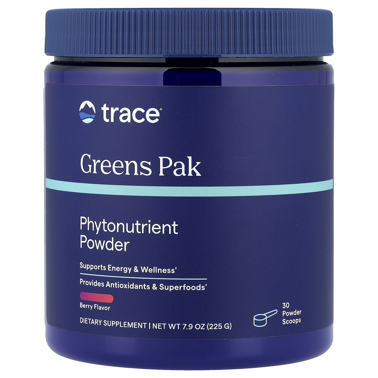

Trace, Greens Pak, Phytonutrient Powder, Berry, 225g (7.9oz)