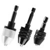 3PCS Tool Adapter Converter Quick Change 0.3-6.5mm 1/4" Hex Shank 0.3-3.6mm Keyless Drill Chuck