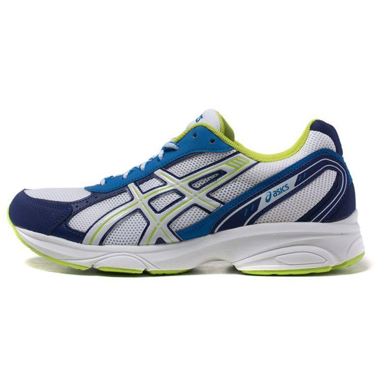 Asics Maverick 2 Fabric Sports Comfortable Durable Shock Absorption Low Top Running Shoes Men Sneaker White Blue Yellow T20XQ-0101