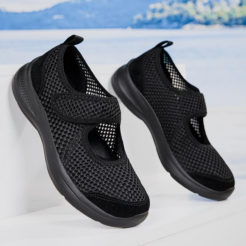 Dámské sandály nadměrné velikosti široké šířky s měkkou podrážkou, pohodlné máminy boty, prodyšná látka, jaro, protiskluzové, pro baculaté nohy, pro běžnou chůzi