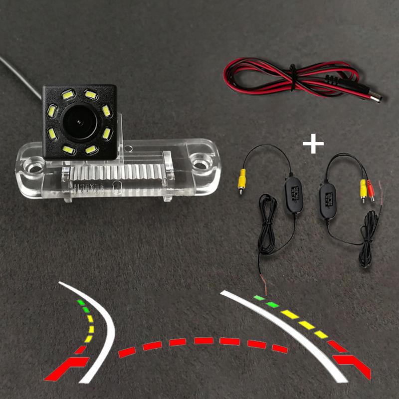 Wireless Car CCD Rear Camera Fisheye 4 8 12 Led Dynamic For Benz SLK Class R171 R350 R500 ML350 W203 W211 B200 A160 W219