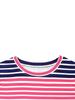 Round neck women's short-sleeved printed T-shirt with stripes, skin-friendly fabric and comfortable