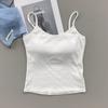 Women's Padded Camisole Top, Stretchy Slimming Cami with Built-in Bra, Pure Desire Style Spring Summer Basic