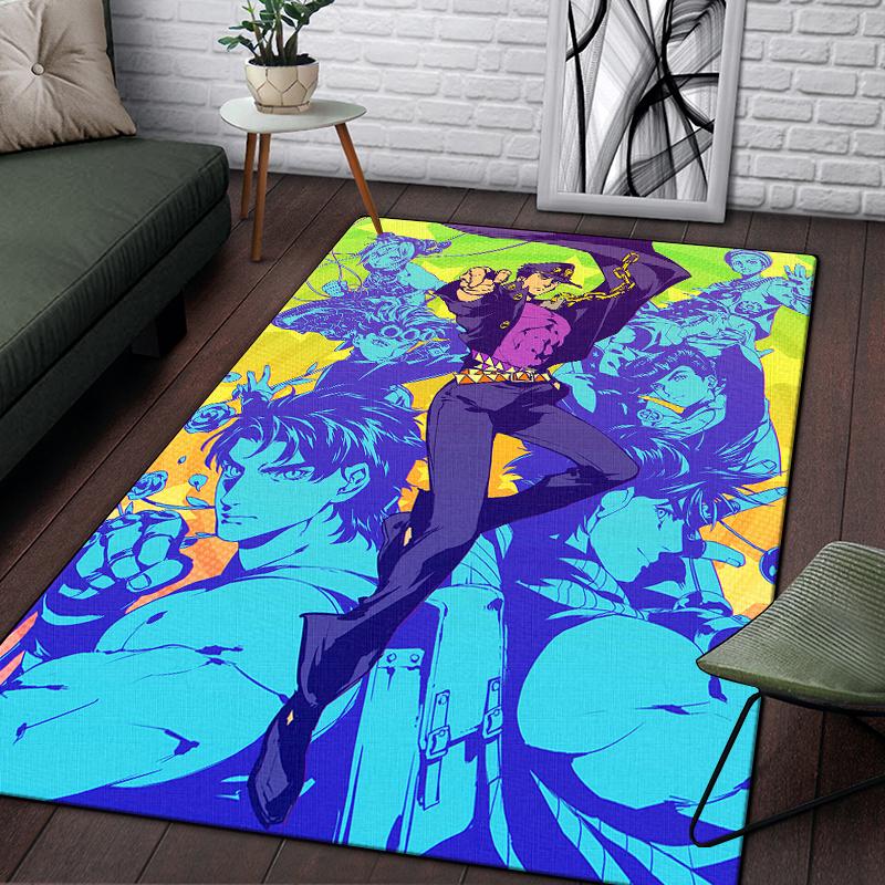 Jojo Anime piękny obraz dywan do salonu duży dywanik czarny miękki dywan maty do dekoracji domu dywaniki Boho piknik