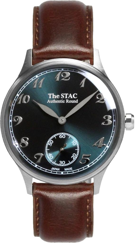 The STAC Made in Japan Domestic Watch 36mm Classic Retro Unisex Blue Green Brown Leather [The Stack] Men's Women's ST-AR002