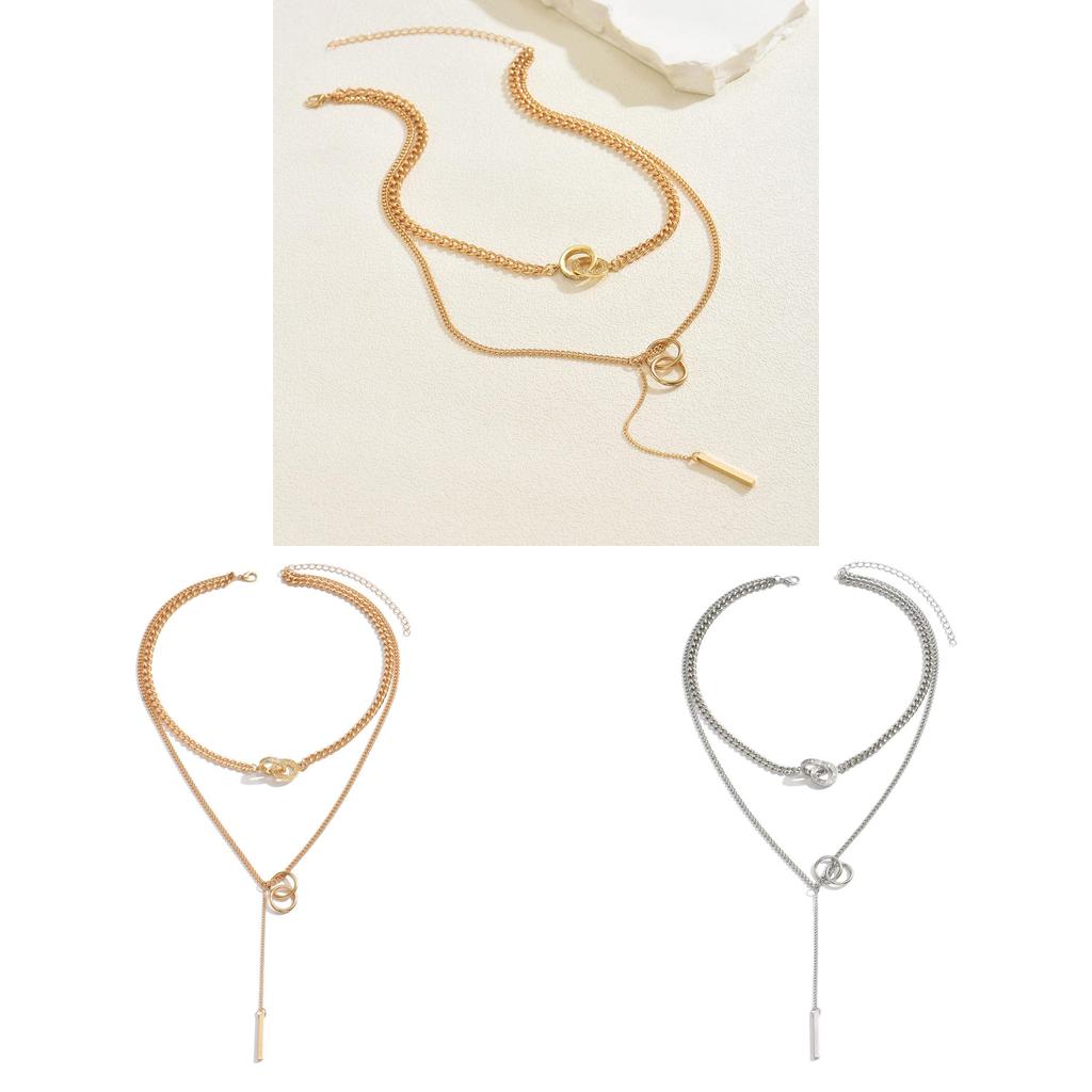 Geometric Alloy Pendant Necklace With Dangle Drop For Women And Men Summer