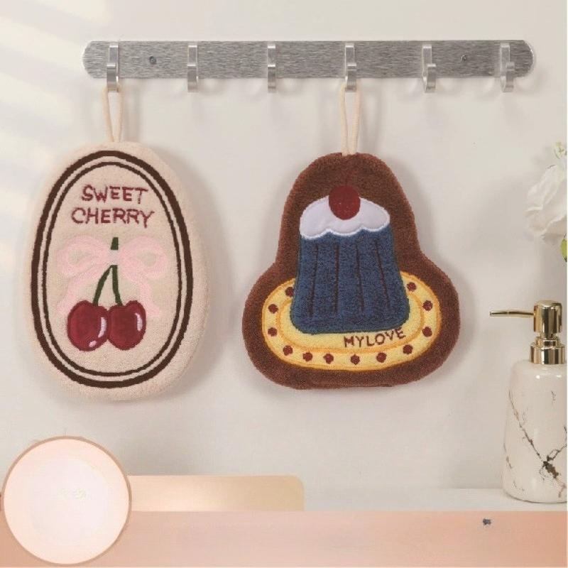 Super Soft Hand Towel Thickened Coral Fleece Washing Hands Cloth Kitchen Bathroom Use Cute Handkerchief Rag Water Absorbing