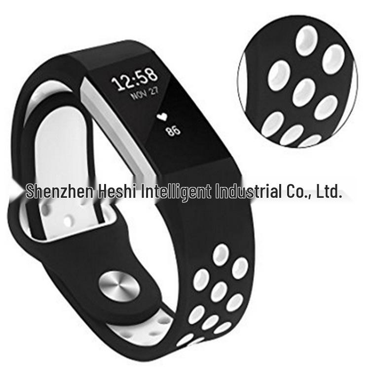 Tilgjengelig: Fitbit Charge 2 Tofarget Silikon Sportsarmbånd Erstatning