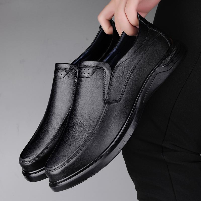 Fashion New Casual Shoes Business Men Slip-on Shoes All-Match Business Loafers Handmade Dress Flats Fashion Mens Genuine Leather Shoes