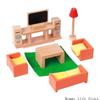Wooden Miniature Furniture Playset Kids Role Playing Game Scene Arrangement Toy