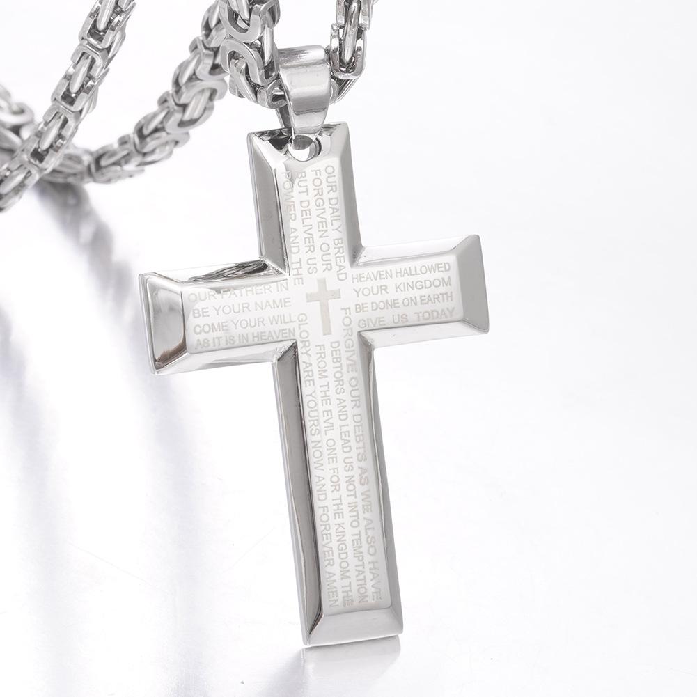 2026 Jewelry Cross Necklace 18K Gold Men s Pendant with chain: 55cm
