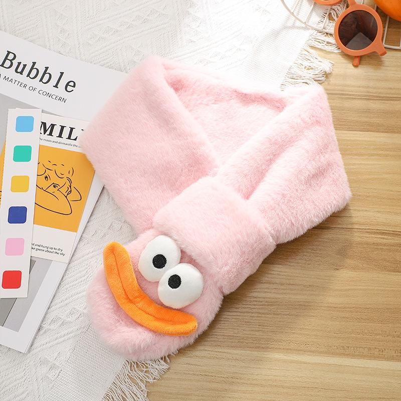Autumn and winter parent-child warm neck protection scarf funny sausage mouth embossed scarf plush cold-proof personality versatile scarf