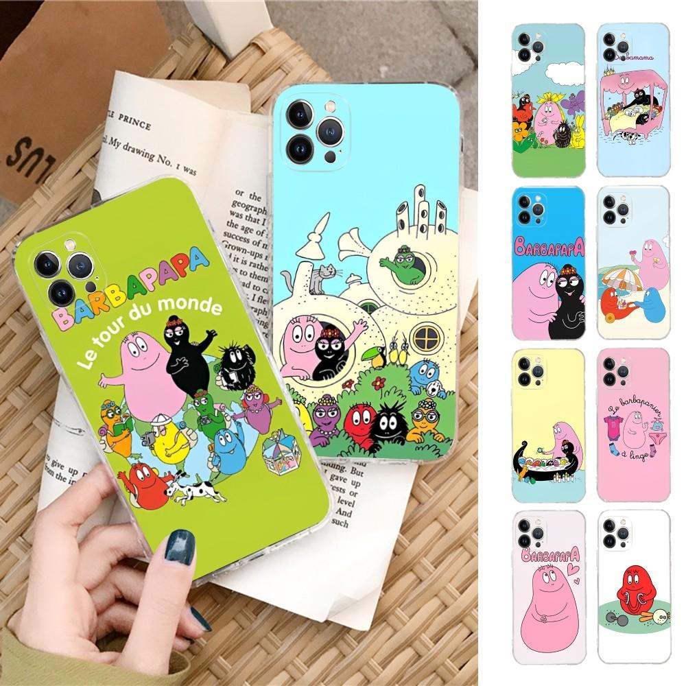 Cartoon Barbapapa Phone Case For iPhone 14 13 12 Mini 11 Pro XS Max X XR SE 6 7 8 Plus Soft Silicone Cover