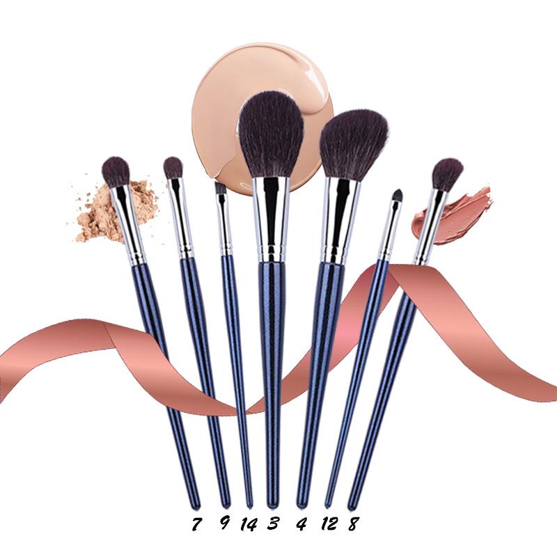 Genuine Wool 15-Piece Copper Tube Makeup Brush Set - Includes Highlight, Eyeshadow Brushes & Eyelash Comb