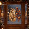 Auspicious 2027 Year of Sheep Decor Goat Window Cling, Golden?White Zodiac Static Glass New Decal Sticker, Lunar Spring Festival for Home
