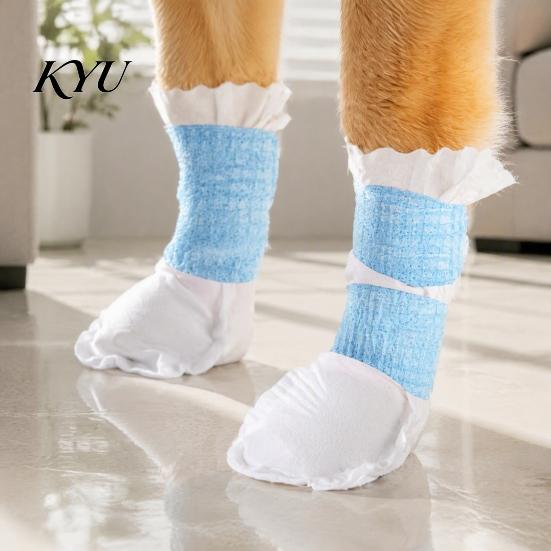 Lightweight Dog Paw Guards for Travel Disposable Boots, Waterproof Pet Covers, Non-woven Fabric Portable Shoes Vet Visits Protectors Small Dogs