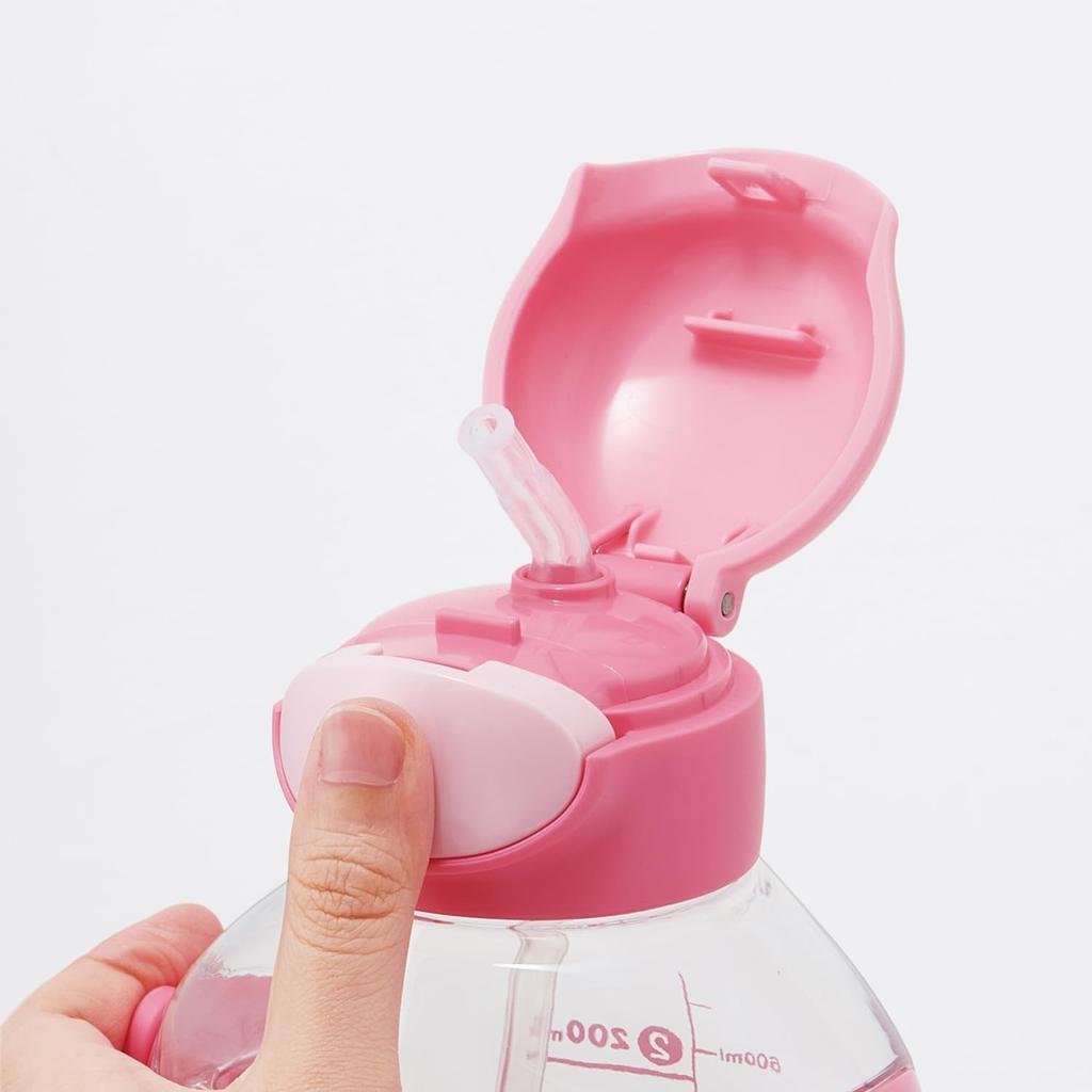 Skater Straw Water Bottle with Shoulder Sanrio Hello Kitty and Mashu Gummy PDSH8DX One-Push Strap, 780ml, Design,