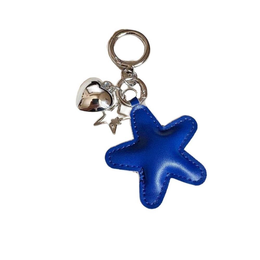 Heart Star Leather Keyring PU Colorful Pendant Charm Star Shape Keychain  Gift