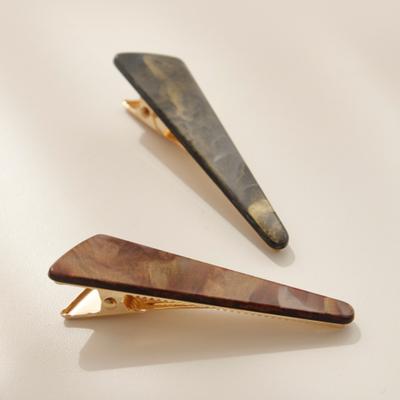 J.Lauren Marmeren Driehoek Metalen Antieke Haarspeld H0800