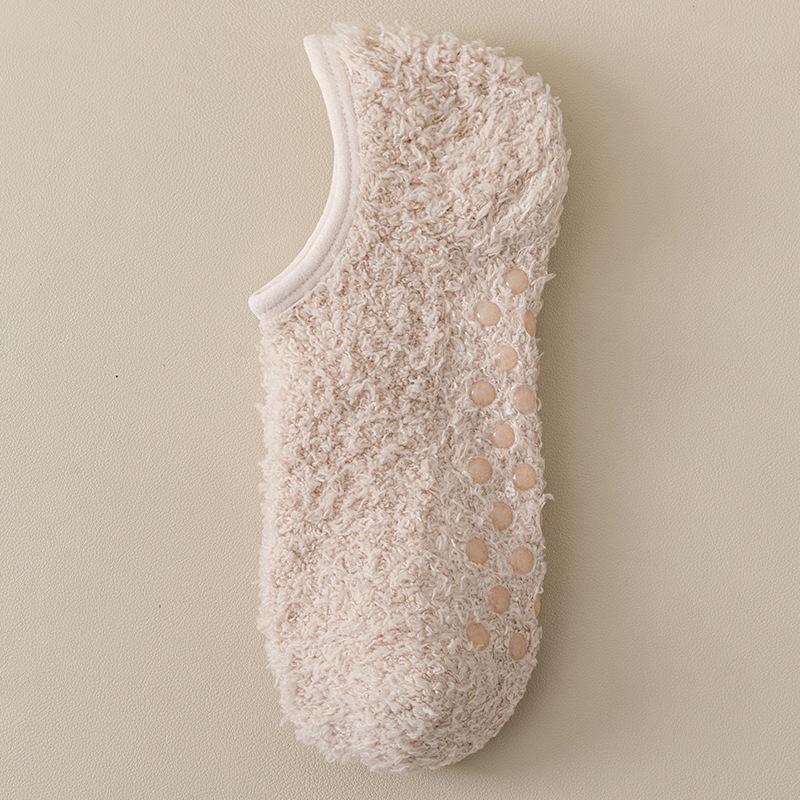 Men's Non-Slip Coral Fleece Lined Floor Socks - Thick, Warm, Winter Sleep Socks for Home