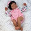 BZDOLL 50 CM Asleep Reborn Black Brown Skin Baby Doll Toy For Girl Vinyl Limbs Cloth Body Doll Lovely Handmade Birthday Gift Play House Bedtime Toy