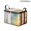 Transparent PVC Storage Box with Handle Large Capacity Organizer for Books Magazines,Toys Dustproof Waterproof Storage Bin