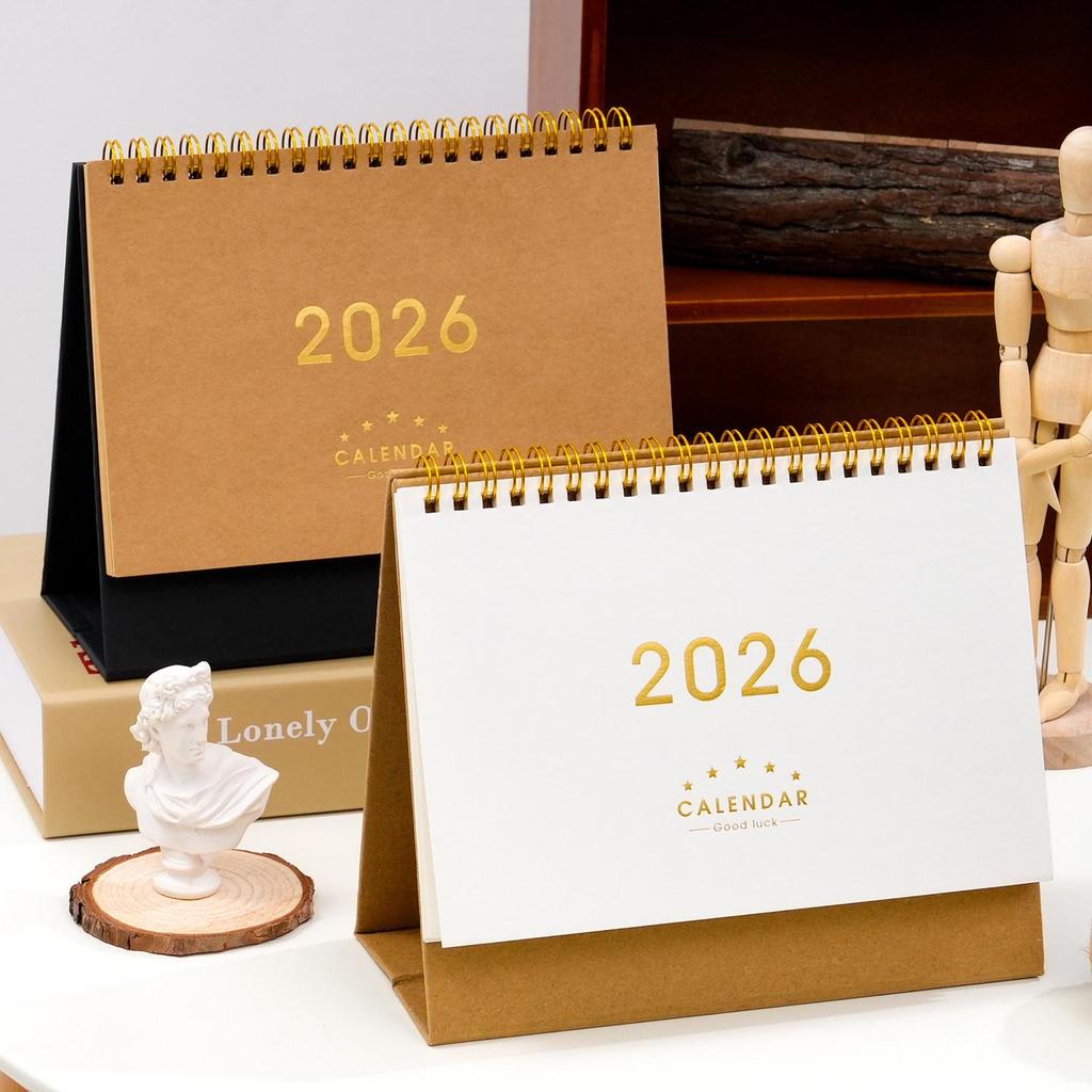 2026 Retro kreativní kalendář z kraftového papíru