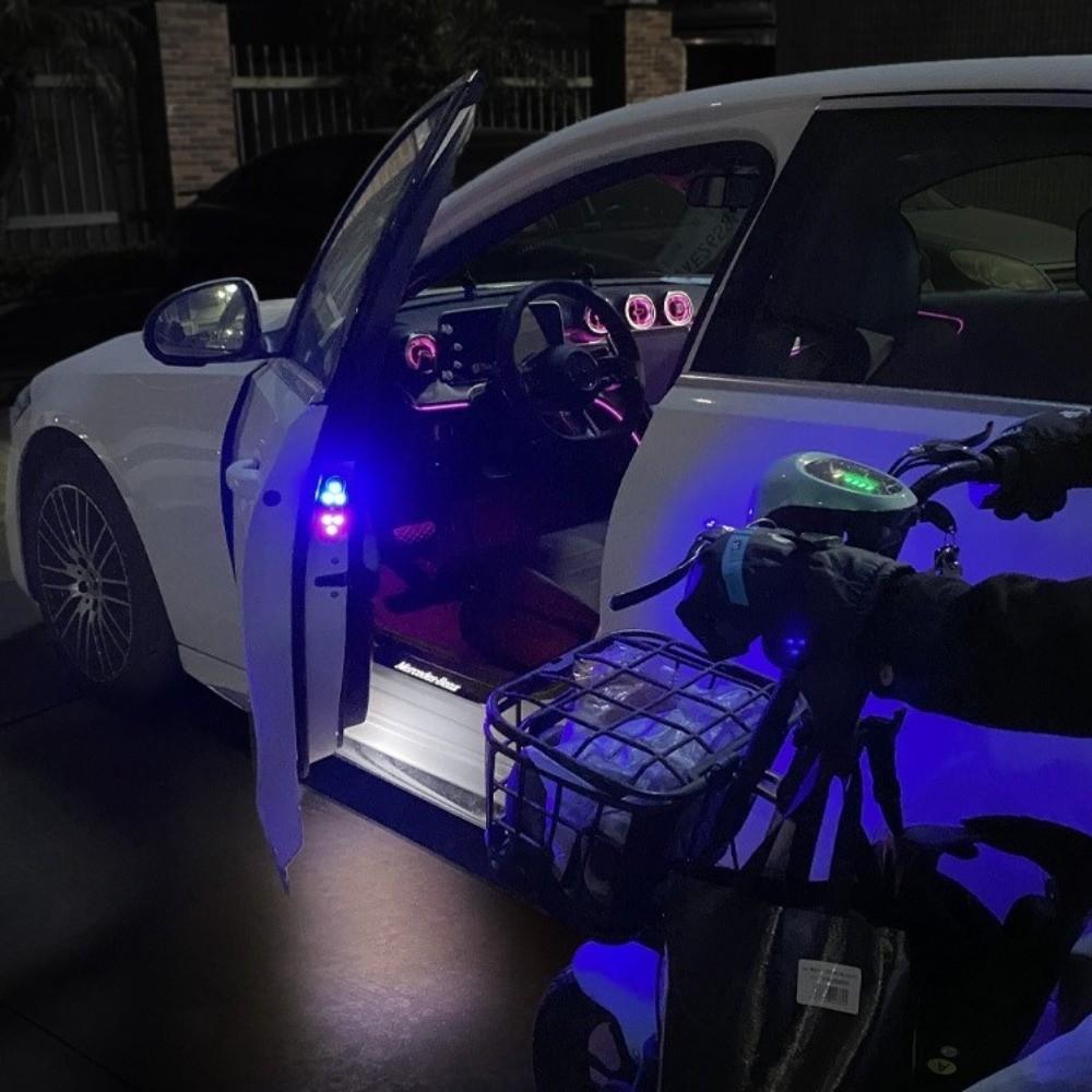 Mini Flashing Light Car Door Light Auto Open Safe LED Door Light LED USB Charging Car Atmosphere Light Vehicle Safety